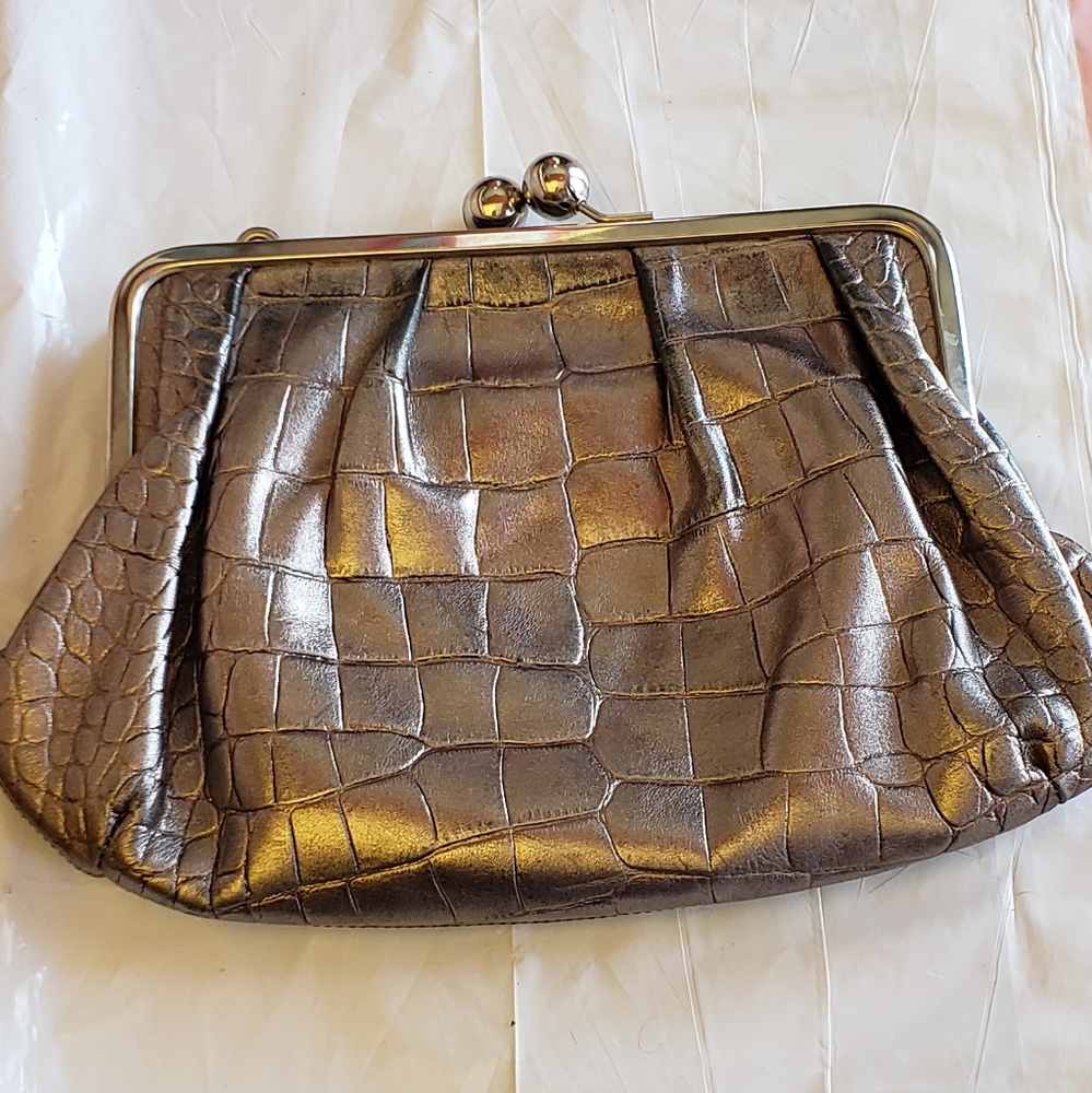 Goldenbleu metalic coin purse clutch